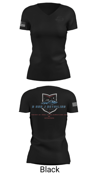 Womens Short Sleeve Vneck Shirt, B and J Detailing, , Teamtime, Team time, sublimation, custom sports apparel, team uniforms, spirit wear, spiritwear, sports uniforms, custom shirts, team store, custom team store, fundraiser sports, apparel fundraiser