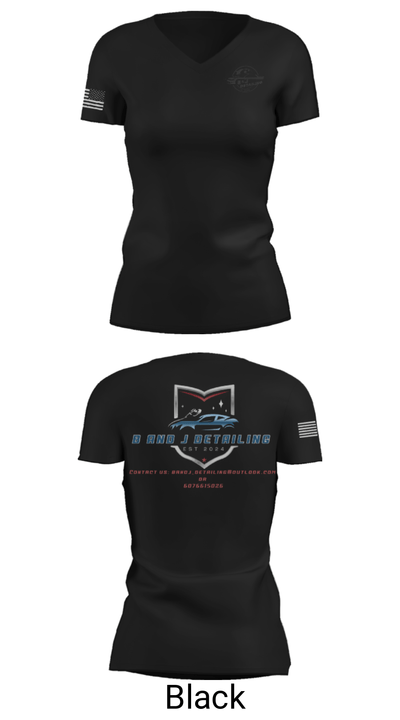 B and J Detailing 43609059 Women's Short Sleeve V-neck Shirt - 38