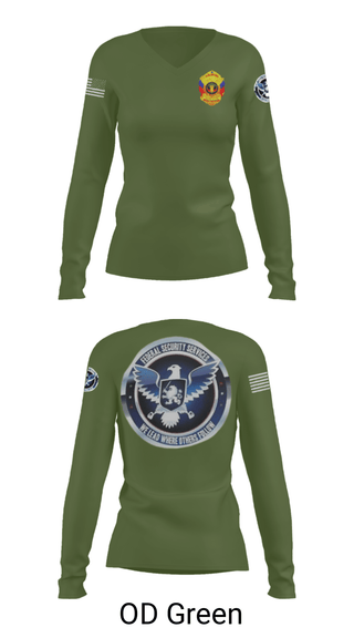 Women's Long Sleeve Vneck Shirt, TS FEDERAL PRIVATE SECURITY & BODYGUARD, Police, Teamtime, Team time, sublimation, custom sports apparel, team uniforms, spirit wear, spiritwear, sports uniforms, custom shirts, team store, custom team store, fundraiser sports, apparel fundraiser
