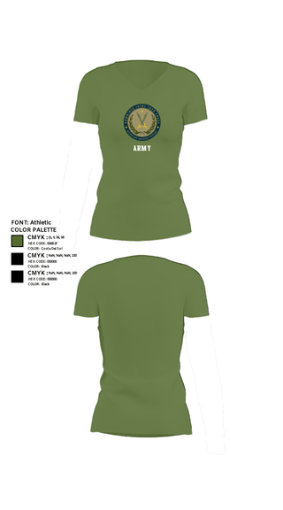 Women's Short Sleeve Vneck Shirt, 3-10 GSAB, Army, Teamtime, Team time, sublimation, custom sports apparel, team uniforms, spirit wear, spiritwear, sports uniforms, custom shirts, team store, custom team store, fundraiser sports, apparel fundraiser