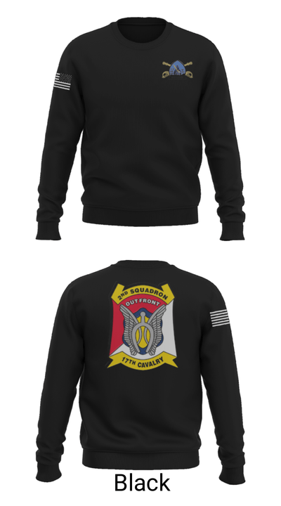 B Troop 2-17 Cav REGT 36740014 Crew Neck Sweatshirt - 25