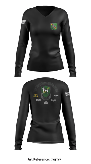 Womens Long Sleeve Vneck Shirt, 1-10 SFG FSC, Army, Teamtime, Team time, sublimation, custom sports apparel, team uniforms, spirit wear, spiritwear, sports uniforms, custom shirts, team store, custom team store, fundraiser sports, apparel fundraiser