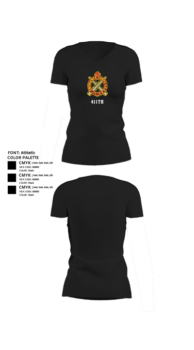 411TH 46316966 Women's Short Sleeve V-neck Shirt - 24