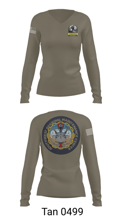Swrmc 87303648 Women's Long Sleeve V-neck Shirt -1 73