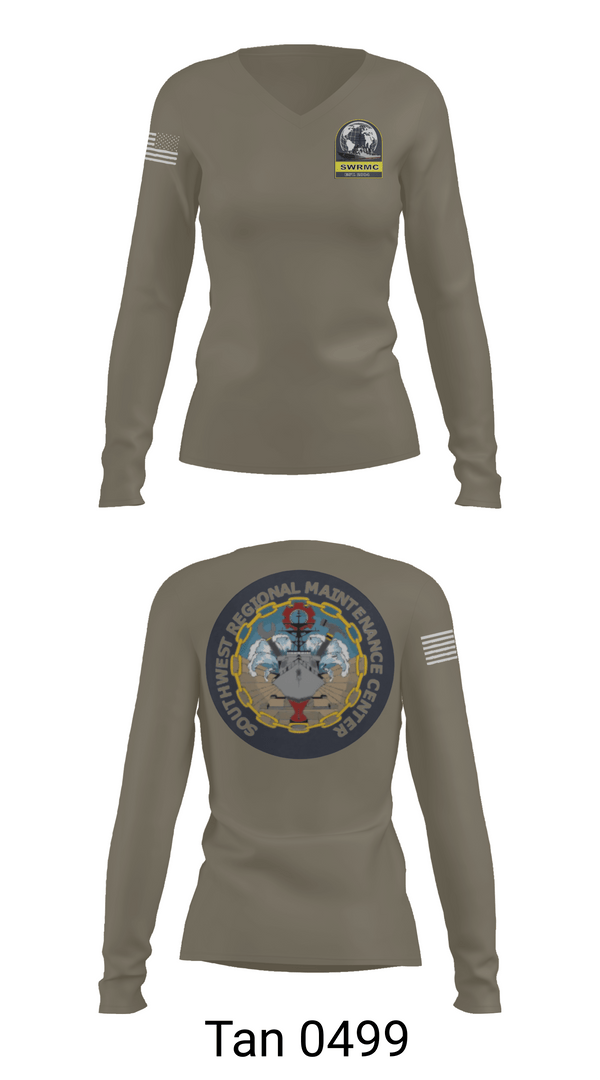 Womens Long Sleeve Vneck Shirt 1, Swrmc, Navy, Teamtime, Team time, sublimation, custom sports apparel, team uniforms, spirit wear, spiritwear, sports uniforms, custom shirts, team store, custom team store, fundraiser sports, apparel fundraiser