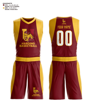 Basketball Uniform, Harding University High School Basketball, Men's Basketball, Teamtime, Team time, sublimation, custom sports apparel, team uniforms, spirit wear, spiritwear, sports uniforms, custom shirts, team store, custom team store, fundraiser sports, apparel fundraiser