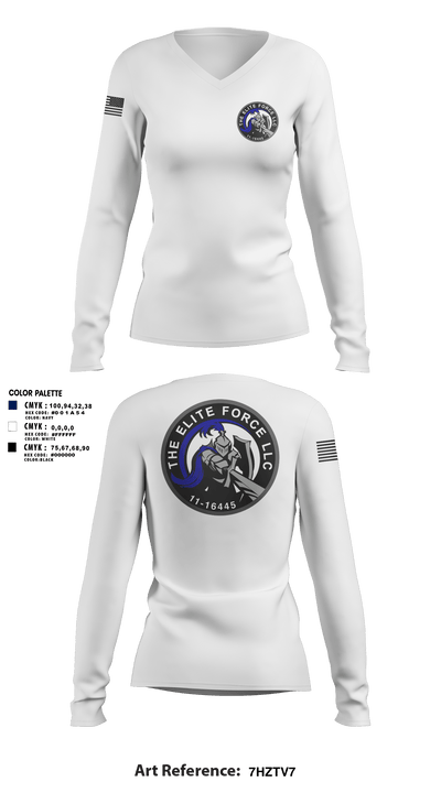 The Elite Force Llc 33160715 Women's Long Sleeve V-neck Shirt - 5