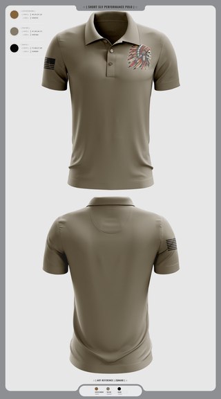 Short Sleeve Performance Polo, Comanche Squad, Army, Teamtime, Team time, sublimation, custom sports apparel, team uniforms, spirit wear, spiritwear, sports uniforms, custom shirts, team store, custom team store, fundraiser sports, apparel fundraiser