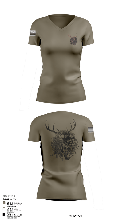 1-187 96637367 Women's Short Sleeve V-neck Shirt - 1