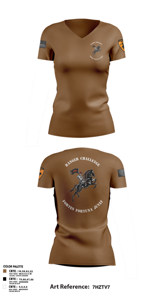 Womens Short Sleeve Vneck Shirt, Ranger Challenge, , Teamtime, Team time, sublimation, custom sports apparel, team uniforms, spirit wear, spiritwear, sports uniforms, custom shirts, team store, custom team store, fundraiser sports, apparel fundraiser