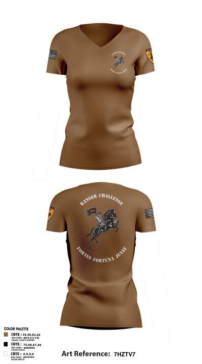 Ranger Challenge 2090684 Women's Short Sleeve V-neck Shirt - 1