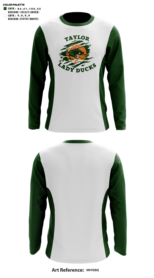 Long Sleeve Shooting Shirt, Taylor High School Basketball, Women's Basketball, Teamtime, Team time, sublimation, custom sports apparel, team uniforms, spirit wear, spiritwear, sports uniforms, custom shirts, team store, custom team store, fundraiser sports, apparel fundraiser