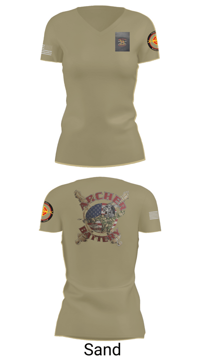 Archer Battery 2-2 FA 26774944 Women's Short Sleeve V-neck Shirt - 88