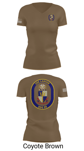 Womens Short Sleeve Vneck Shirt, USS LABOON - DDG 58, Navy, Teamtime, Team time, sublimation, custom sports apparel, team uniforms, spirit wear, spiritwear, sports uniforms, custom shirts, team store, custom team store, fundraiser sports, apparel fundraiser