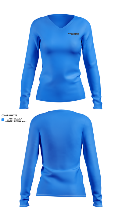 Multimediaprinting 2891725 Women's Long Sleeve V-neck Shirt - 1
