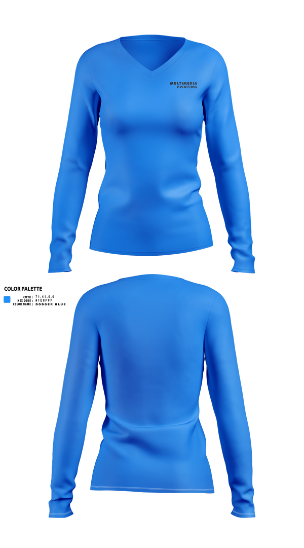 Womens Long Sleeve Vneck Shirt, Multimediaprinting, , Teamtime, Team time, sublimation, custom sports apparel, team uniforms, spirit wear, spiritwear, sports uniforms, custom shirts, team store, custom team store, fundraiser sports, apparel fundraiser