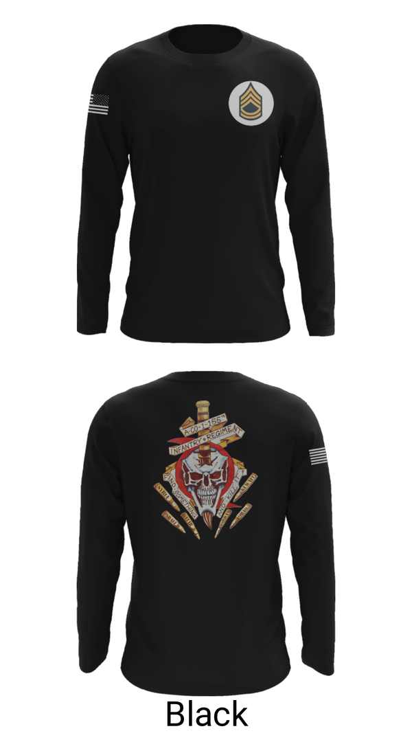 Long Sleeve Performance Shirt, A Co 1/155 INF, Army, Teamtime, Team time, sublimation, custom sports apparel, team uniforms, spirit wear, spiritwear, sports uniforms, custom shirts, team store, custom team store, fundraiser sports, apparel fundraiser