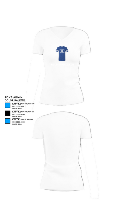 Naples High School Cross Country 74309602 Women's Short Sleeve V-neck Shirt - 18