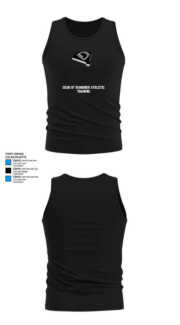 Tank Top, Dean of Diamonds Athletic Training, Baseball, Teamtime, Team time, sublimation, custom sports apparel, team uniforms, spirit wear, spiritwear, sports uniforms, custom shirts, team store, custom team store, fundraiser sports, apparel fundraiser