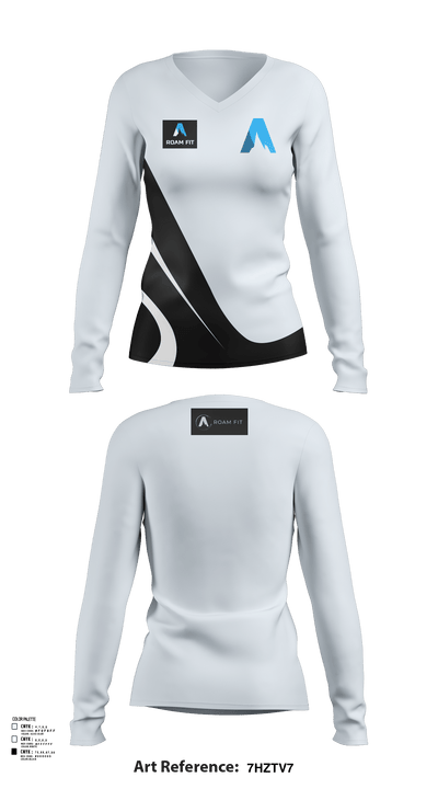 Roam FIT 54507988 Women's Long Sleeve V-neck Shirt - 121