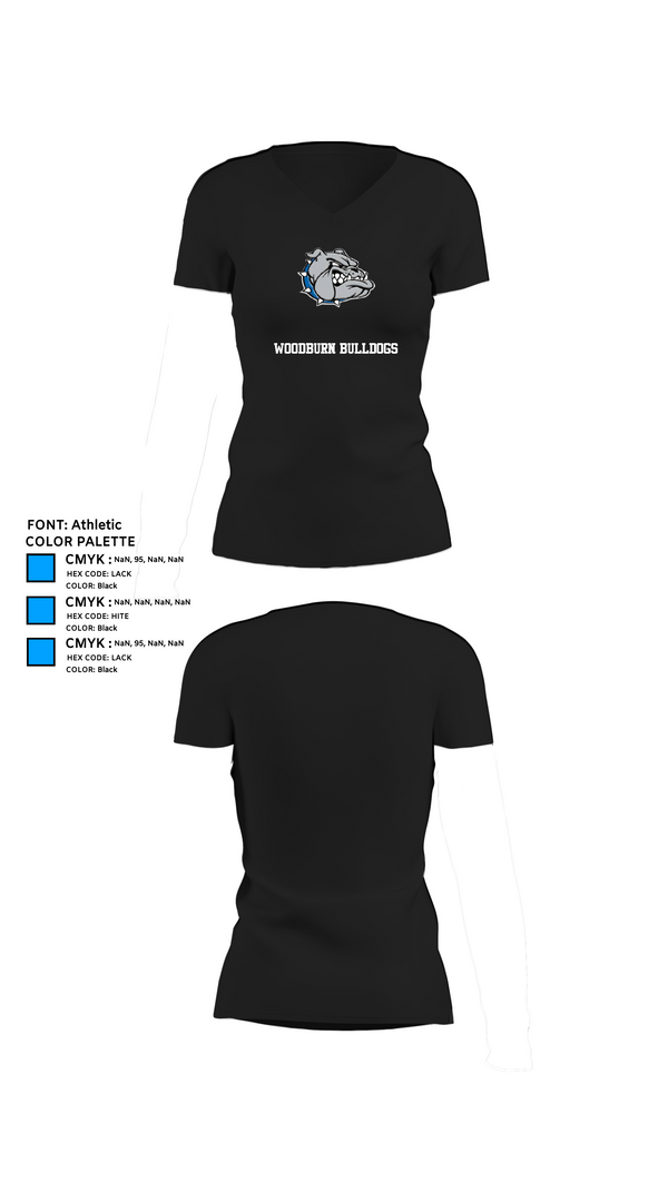 Womens Short Sleeve Vneck Shirt, Woodburn Bulldogs, Tennis, Teamtime, Team time, sublimation, custom sports apparel, team uniforms, spirit wear, spiritwear, sports uniforms, custom shirts, team store, custom team store, fundraiser sports, apparel fundraiser