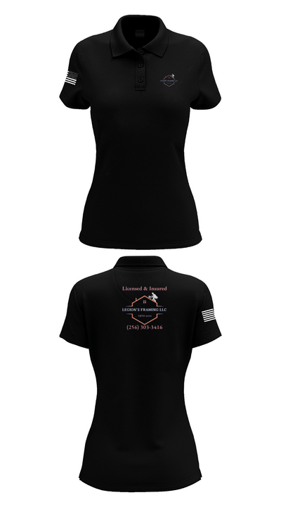 LEGION'S FRAMING LLC 97462768 Women's Short Sleeve Performance Polo  - 36