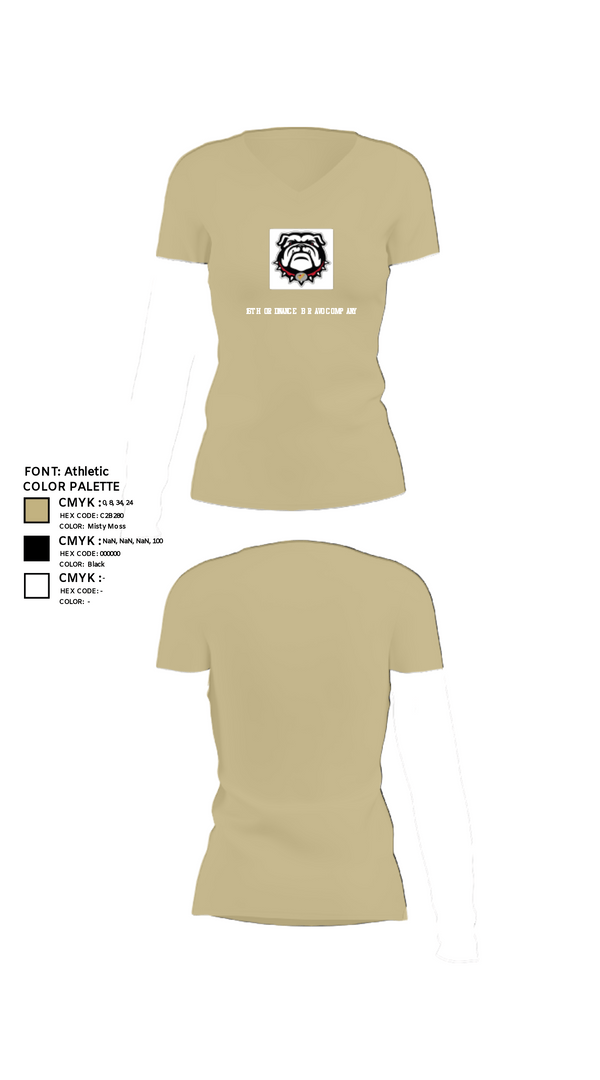 Women's Short Sleeve Vneck Shirt, 16TH ordnance Bravo Company, , Teamtime, Team time, sublimation, custom sports apparel, team uniforms, spirit wear, spiritwear, sports uniforms, custom shirts, team store, custom team store, fundraiser sports, apparel fundraiser