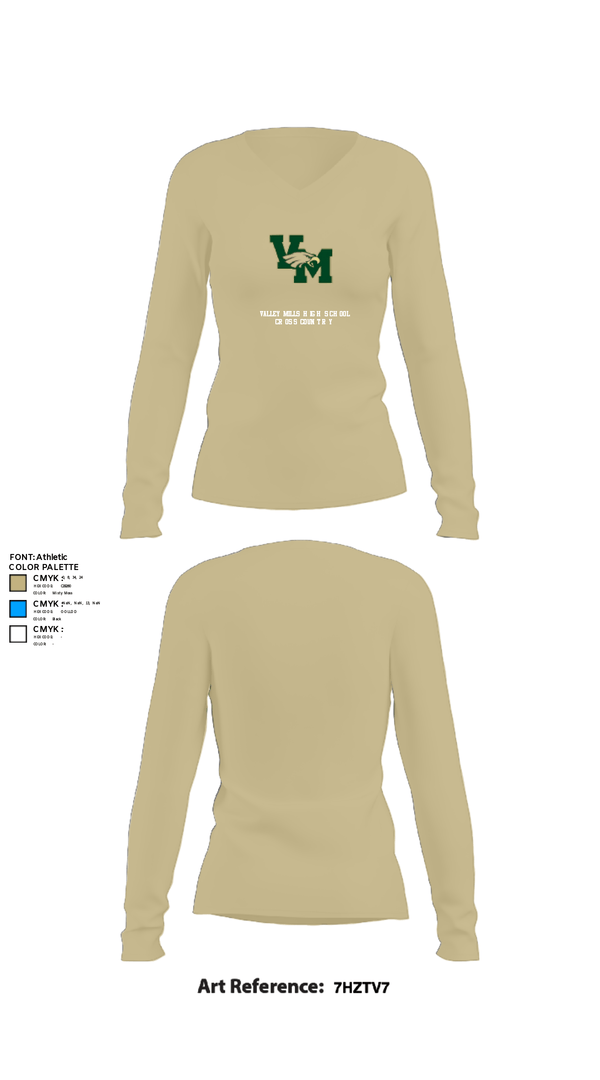 Womens Long Sleeve Vneck Shirt, Valley Mills High School Cross Country, Cross Country, Teamtime, Team time, sublimation, custom sports apparel, team uniforms, spirit wear, spiritwear, sports uniforms, custom shirts, team store, custom team store, fundraiser sports, apparel fundraiser