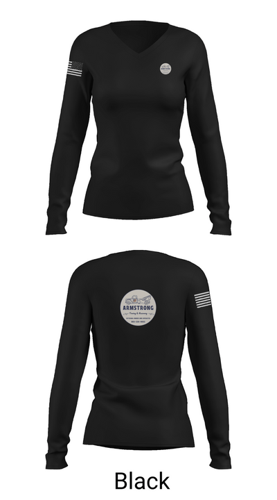 Armstrong Towing & Recovery LLC 19336053 Women's Long Sleeve V-neck Shirt - 35