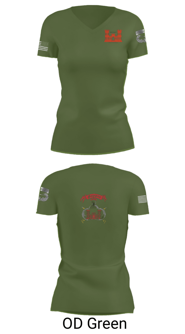 Women's Short Sleeve Vneck Shirt, 1138th SAPPER Company, Army, Teamtime, Team time, sublimation, custom sports apparel, team uniforms, spirit wear, spiritwear, sports uniforms, custom shirts, team store, custom team store, fundraiser sports, apparel fundraiser