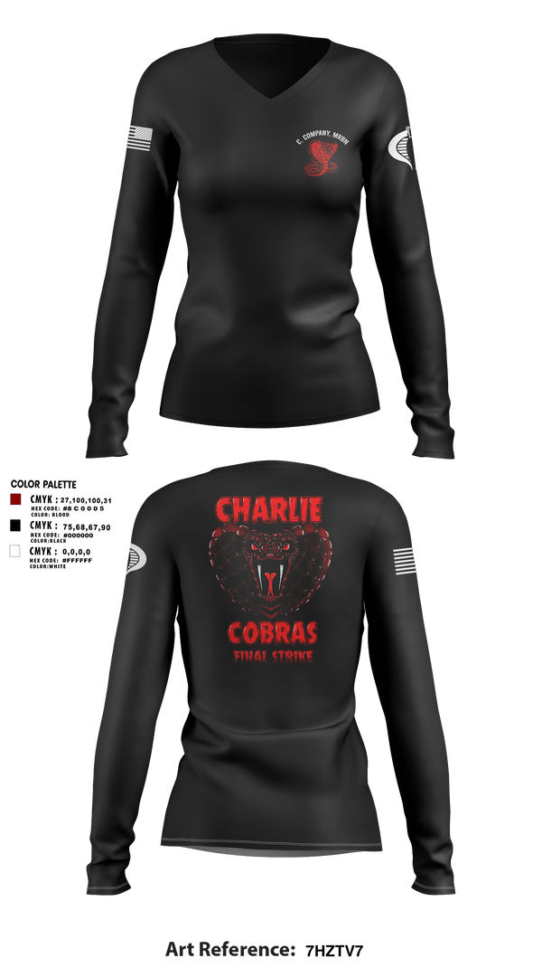 Womens Long Sleeve Vneck Shirt 1, C. Company, MRBn, Army, Teamtime, Team time, sublimation, custom sports apparel, team uniforms, spirit wear, spiritwear, sports uniforms, custom shirts, team store, custom team store, fundraiser sports, apparel fundraiser