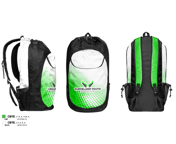 Gear Bag, Cleveland Youth Running Club, Cross Country, Teamtime, Team time, sublimation, custom sports apparel, team uniforms, spirit wear, spiritwear, sports uniforms, custom shirts, team store, custom team store, fundraiser sports, apparel fundraiser