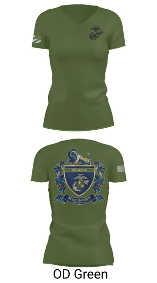 Womens Short Sleeve Vneck Shirt, MHS MCJROTC, Marines, Teamtime, Team time, sublimation, custom sports apparel, team uniforms, spirit wear, spiritwear, sports uniforms, custom shirts, team store, custom team store, fundraiser sports, apparel fundraiser
