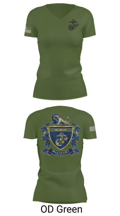 MHS MCJROTC 59562890 Women's Short Sleeve V-neck Shirt - 48