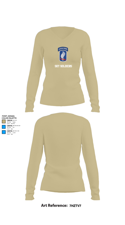 Sky Soldiers 34003392 Women's Long Sleeve V-neck Shirt - 82
