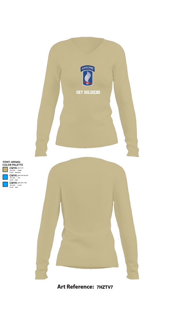 Womens Long Sleeve Vneck Shirt, Sky Soldiers, , Teamtime, Team time, sublimation, custom sports apparel, team uniforms, spirit wear, spiritwear, sports uniforms, custom shirts, team store, custom team store, fundraiser sports, apparel fundraiser