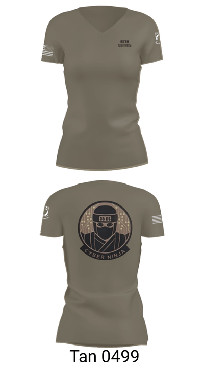 35th COMMS 55833668 Women's Short Sleeve V-neck Shirt - 68