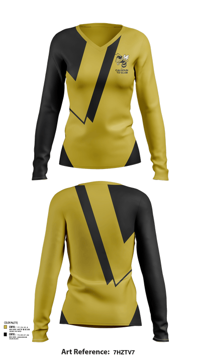 Calhoun TD Club 1471898 Women's Long Sleeve V-neck Shirt - 123