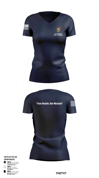 Women's Short Sleeve Vneck Shirt, U.S. Army Health Clinic - Baumholder, Army, Teamtime, Team time, sublimation, custom sports apparel, team uniforms, spirit wear, spiritwear, sports uniforms, custom shirts, team store, custom team store, fundraiser sports, apparel fundraiser
