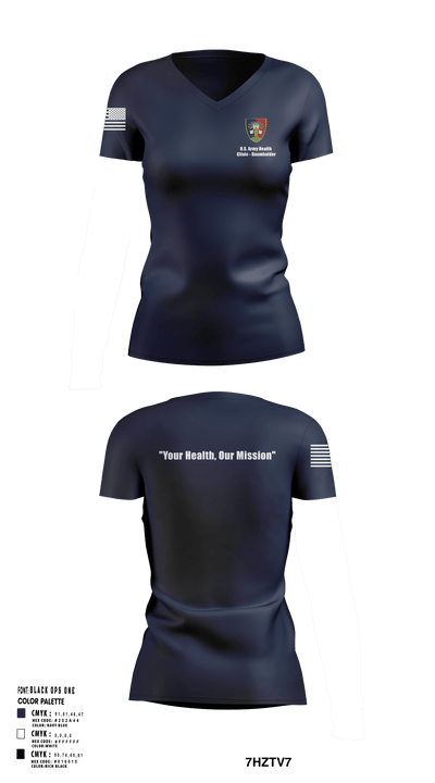 U.S. Army Health Clinic - Baumholder 42265508 Women's Short Sleeve V-neck Shirt - 120