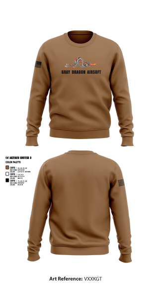 Crew Neck Sweatshirt, Gray Dragon Airsoft, , Teamtime, Team time, sublimation, custom sports apparel, team uniforms, spirit wear, spiritwear, sports uniforms, custom shirts, team store, custom team store, fundraiser sports, apparel fundraiser