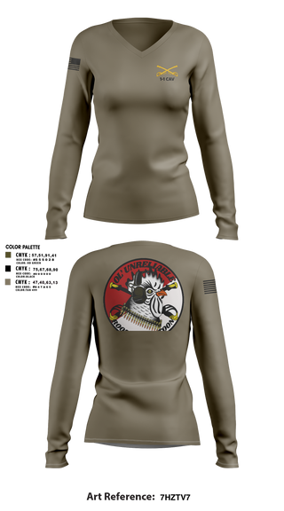 Womens Long Sleeve Vneck Shirt, 1-1 cav, , Teamtime, Team time, sublimation, custom sports apparel, team uniforms, spirit wear, spiritwear, sports uniforms, custom shirts, team store, custom team store, fundraiser sports, apparel fundraiser
