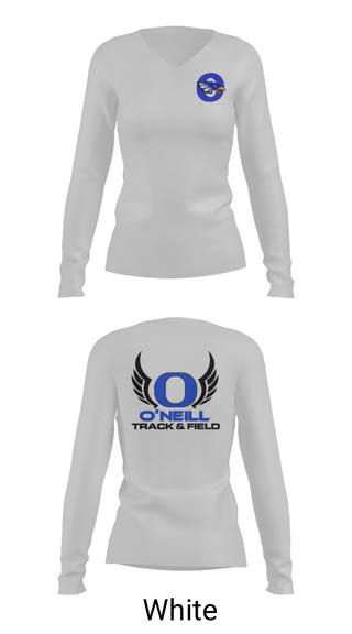 Women's Long Sleeve Vneck Shirt, O'Neill High School Track, Track & Field, Teamtime, Team time, sublimation, custom sports apparel, team uniforms, spirit wear, spiritwear, sports uniforms, custom shirts, team store, custom team store, fundraiser sports, apparel fundraiser