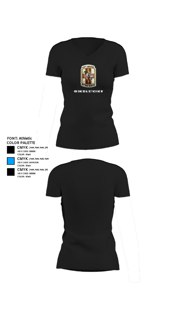 Womens Short Sleeve Vneck Shirt, 43rd Medical Detachment, , Teamtime, Team time, sublimation, custom sports apparel, team uniforms, spirit wear, spiritwear, sports uniforms, custom shirts, team store, custom team store, fundraiser sports, apparel fundraiser