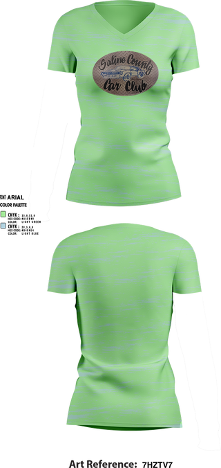 Womens Short Sleeve Vneck Shirt, Saline county Car Club, , Teamtime, Team time, sublimation, custom sports apparel, team uniforms, spirit wear, spiritwear, sports uniforms, custom shirts, team store, custom team store, fundraiser sports, apparel fundraiser