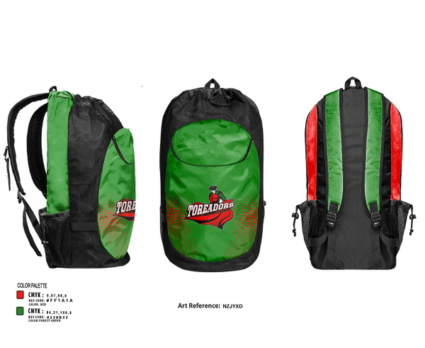 Gear Bag, Boone Toreadors Track & Field, Track & Field, Teamtime, Team time, sublimation, custom sports apparel, team uniforms, spirit wear, spiritwear, sports uniforms, custom shirts, team store, custom team store, fundraiser sports, apparel fundraiser