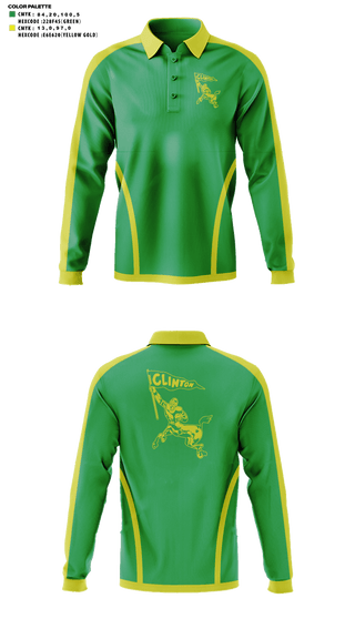 Long Sleeve Performance Polo, Clinton High School Golf, Golf, Teamtime, Team time, sublimation, custom sports apparel, team uniforms, spirit wear, spiritwear, sports uniforms, custom shirts, team store, custom team store, fundraiser sports, apparel fundraiser
