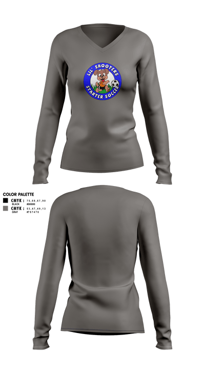 Lil' Shooters Starter Soccer 54199018 Women's Long Sleeve V-neck Shirt - 2
