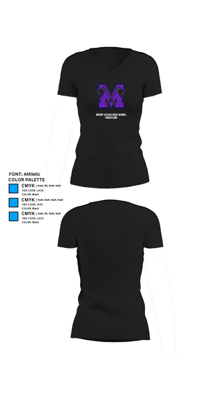 Womens Short Sleeve Vneck Shirt, Mount Gilead High School Wrestling, Wrestling, Teamtime, Team time, sublimation, custom sports apparel, team uniforms, spirit wear, spiritwear, sports uniforms, custom shirts, team store, custom team store, fundraiser sports, apparel fundraiser