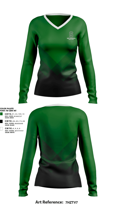 Womens Long Sleeve Vneck Shirt, West Monona High School, Spirit Store, Teamtime, Team time, sublimation, custom sports apparel, team uniforms, spirit wear, spiritwear, sports uniforms, custom shirts, team store, custom team store, fundraiser sports, apparel fundraiser